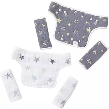 Baby carrier bib drool baby bib pure soft to the baby baby gift for baby shower gift Star 6 cover, 6-piece set, pad, carrier, pad, 6-layer gauze, bib,