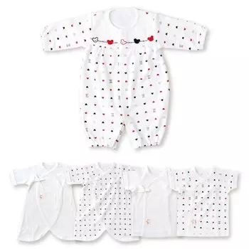 Baby Castle Low Birth Weight Baby Wear Short Combination Made in Japan Set, Underwear, Underwear, Two-Way All, 100% Cotton,