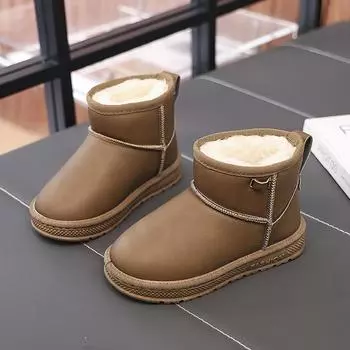 Детские повседневные ботинки, модные детские зимние ботинки для мальчиков и девочек, детские кроссовки, брендовые спортивные теплые туфли, детские кроссовки, большие размеры 25-36 25 верблюд