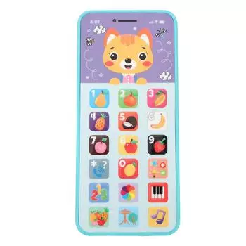 Baby Cell Phone Toy English Learning Rechargeable Simulated Smart Phone Toy for Developmental Green зелёный