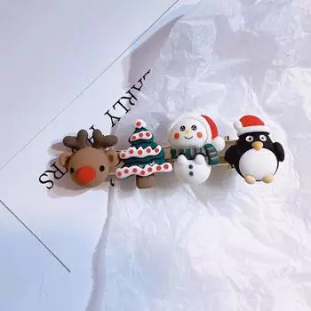 Baby Children Cute Kids Gifts Christmas Hair Clip Hair Accessories Santa Claus Hairpin Elk Headwear A