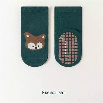 Baby Cute and Fun Anti slip Floor Socks Four Seasons Children Cotton Soft Short Sock Cartoon Baby Straight Unisex Toddler Socks 1-3Years(M)