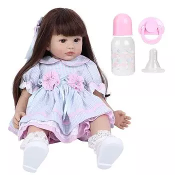 Baby Dolls Sleeping Accompany Doll Children Birthday Christmas Doll Gift60cm Plaid Pattern