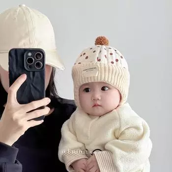 Baby Ear Hat Winter Boy Girl Baby Warm Thickened Small Moon Age Pullover 43~ 48cm (about 5 months to 2 years old)