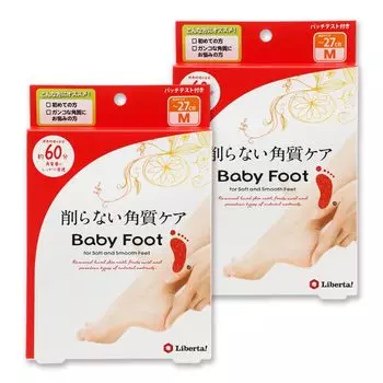Baby Foot Easy Pack 60 Minute Type M Size Набор из 2 пилингов для пяток и ног (До 27см) красный