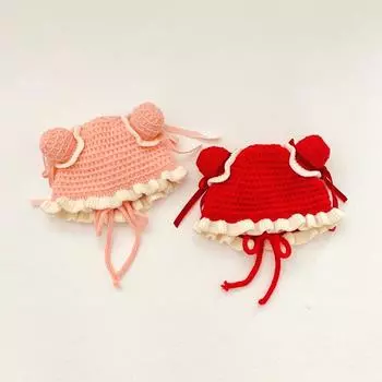 Baby Girl Out Windproof Ear Cap Baby Hat Winter Cute Children s Wool Pullover Hat Chinese Doll Recommended for 3 months to 2 years old (40-48cm) красный