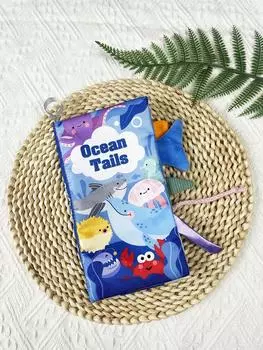 Детская зеленая лесная милая и небьющаяся мультяшная книга-хвост из ткани для раннего образования, просвещения, книга-головоломка, игрушка