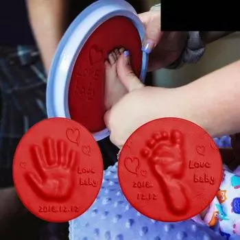 Baby Hand Foot Inkpad Ultra Stereo Care Сушка на воздухе Мягкая глина Отпечаток руки Набор для литья игрушек синий