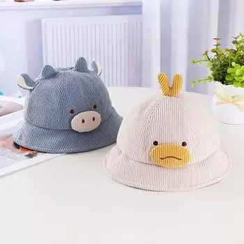 Baby hat bucket hat cute super cute bear baby pot hat male and female treasure winter 2024 new 6-36 months 45-50cm