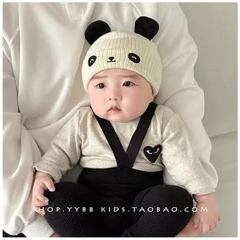 Baby hat season cute super cute small ears baby fontanelle tire hat boys and girls pullover hat, tide 0-12 months (head circumference 40-45cm)