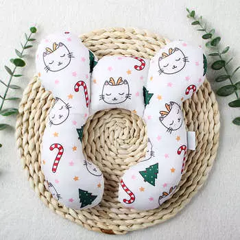 Baby Head Shaping Pillow U Shaped Neck Support Detachable Cleansing PP Cotton Sleeping Pillow Christmas Tree