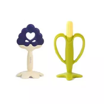 Baby & I Силиконовые прорезыватели для зубов Виноград + Кукуруза, Зубы, Разноцветные, Корейские детские товары