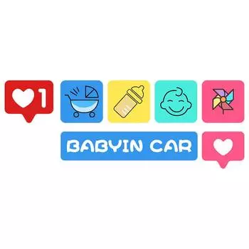 Ребенок в машине на борту мультяшные наклейки на машину транспортные средства милые милые светоотражающие украшения для лобового стекла окна бампера багажника