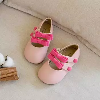 Baby Jam для девочек с двойной лентой на плоской подошве, розовый-BB379 150