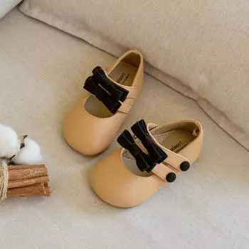 Baby Jam для девочек Twin Ribbon на плоской подошве, бежевый-BB379 150