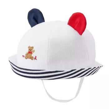 Baby Made in UV Sun with for Birth Baby M White [MIKI HOUSE] Hat, Food, Japan, Protection, Hat, Rubber, Boys, Girls, Newborns, Preparation, Baby, белый