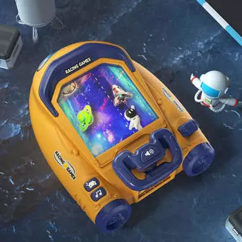 Baby Musical Steering Wheel Toy Educational Boy Race Space Themed Interactive Driving for оранжевый