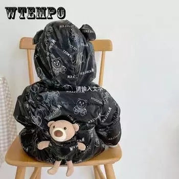 Baby Onesie Зима Толстый Теплый Мужской и Женский Ребенок Хлопок Пальто Пух Хлопок Пальто 66 белый