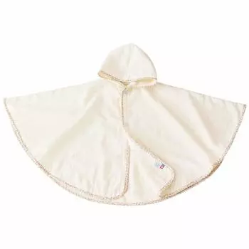 Baby Пончо для младенцев Bloom Imabari Baby Bathrobe с капюшоном Быстросохнущая легкая марлевая ткань Cute Baby Сделано в Японии Хлопок Fit-Use 100% (слоновая кость) слоновая кость