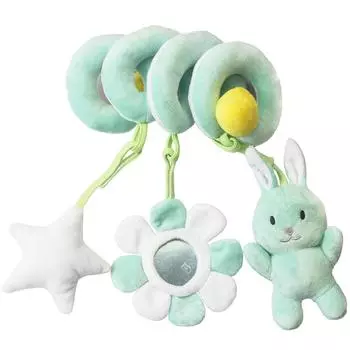 Baby Pram Crib Activity Spiral Plush Toys Infant Baby Stroller Toy Car Seat Hanging Toys розовый