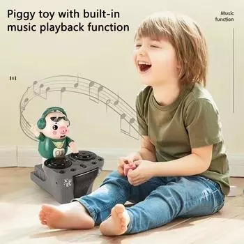 Baby Rocker Electric DJ Piggy Djing Детские игрушки Кукла Игрушка Piggy Hipster Интернет Танец Знаменитость H5I0 dj pig-one-size