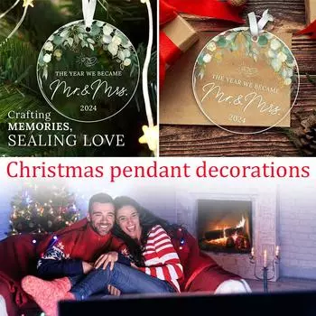 Первые рождественские круглые акриловые рождественские украшения для малышей. Изготовление подвесных украшений Chri K4C5 C-1pcs