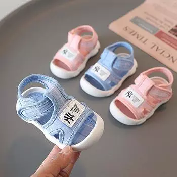 Baby Sandals Summer 0-2Year Kdis Sandals Infant Walking Shoe Soft Sole Non Slip Kdi Shoe Baby Girl Shoe Baby Shoe Boy Baby Items 16 insole12cm синий