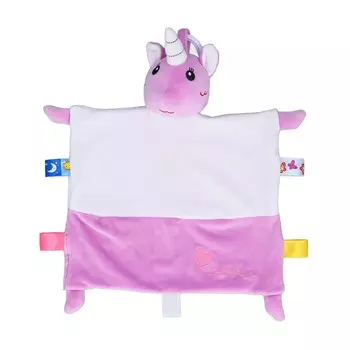 Baby Security Blanket with Sensory Tags Plush Animal Tag Toy for Baby Boys and Girls Purple Purple Exclusive Beast
