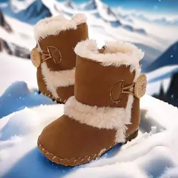 Baby Shoes Boys Girls Winter Warm Cotton Fashion Cute Snow Boots Comfortable Walking Shoes 3 белый