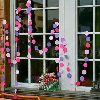 Baby Shower Party 1Set Hanging Garland New Arrival High Quality Circle Hot Sale Garlands Wedding Decoration Birthday 4M Paper Banner Accessories 4