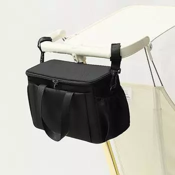 Baby Stroller Storage Bag Mummy Large Capacity Travel Hanging Bag Phone Bottle Holder Pram Diaper Bags Baby Stroller Accessories чёрный