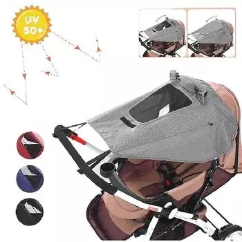 Baby Stroller Sun Cover Sun Shade, Awning Sun Protection Canopy Pushchair Buggy Hood Cover, Pram Sun-proof Rain Cover UV Proof чёрный