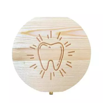 Baby Tooth Box Wooden Kids Tooth Storage Tooth Fairy Box Organizer Milk Teeth Wood Keepsake Collecting Teeth Umbilical Cord Box