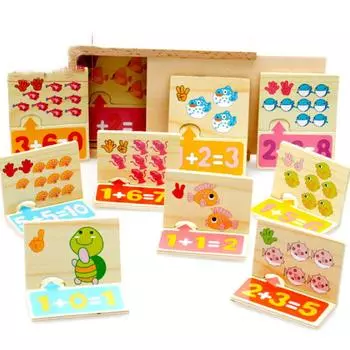 Baby Toys Animal Digital Operation Pairing Blocks Wooden Toy Child Educational Math Toy Infant Birth