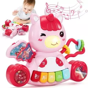 Baby Toys Boys Girls Activity Early Learning Educational Toys Unicorn Musical Light Infant Piano Toys Music Instrument Gift