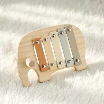 Baby Wooden Elephant Toy, Educational Elephant Toy Board, Multifunctional Hand and Brain Development Parent-Child Toy, Christmas Gift Small Elephant