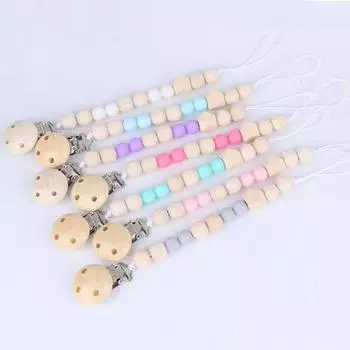 Baby Woodiness пустышка-зажим для пустышки-цепочки с бусинами-игрушка-зажим для соски-пустышки One Size синий