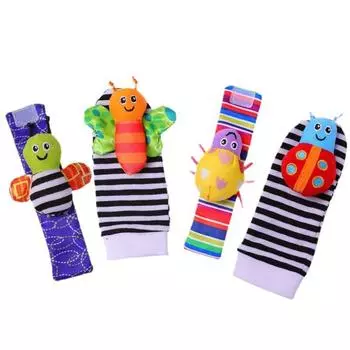 Baby Wrist Strap Watch Rattle Socks Set Baby Soothing Baby Toys Birth Toys