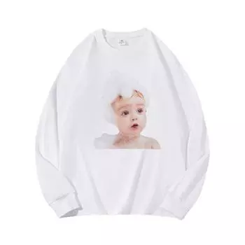 BabyAutumn Clothing Long Sleeved Pure Cotton New Men s and Women s Top, Spring Inner Layer, Basic Shirt, Round Neck Long Sleeved T-shirt M коричневый