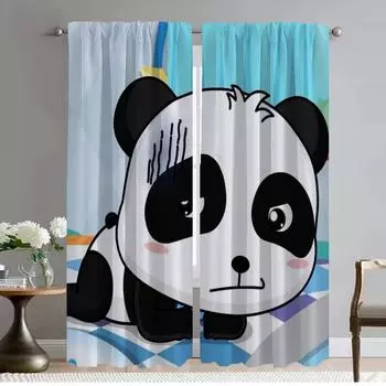 BabyBus Разделительные шторы для гостиной, занавески для кухни, 2 шт., абажуры, украшение на Хэллоуин, тюль для детской спальни W50xH70cmx2pcs-CL