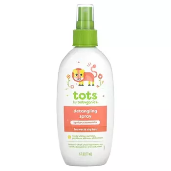 Babyganics, Спрей для распутывания волос Tots, абрикос и ромашка, 6 жидких унций (177 мл)