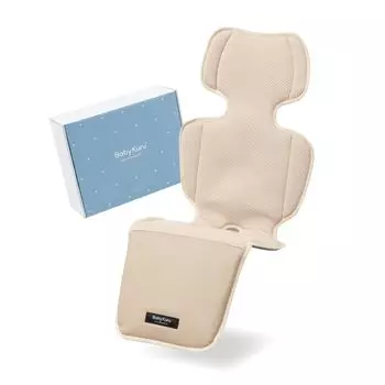 BabyKuru Baby Cool 2 2025 Новая модель коляски с пакетом миндального льда Детское коляска с вентилятором Год Сиденье [Оригинальный продукт] Вентилятор, бежевый, карман,