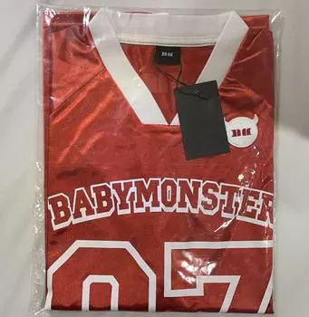 BABYMONSTER DRIP POP-UP Официальная форма MD JERSEY, красная версия. БЕСПЛАТНЫЙ РАЗМЕР Limited SEOUL BAEMON Новый