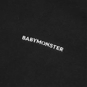 BABYMONSTER ПРЕДСТАВЛЯЕТ SEE YOU THERE Толстовка с капюшоном, короткая версия, ЧЕРНАЯ, свободный размер