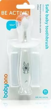 BabyOno Safe Baby Toothbrush Grey brosse dents pour enfant TU прозрачный