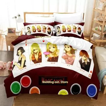 Baccano! Bedding Set Single Twin Full Queen King Size Bed Set Adult Kid Bedroom Duvetcover Sets 3D Print Anime Bed Sheet Set 70x133cm 2pcs