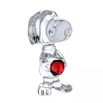 Baccarat Figure Cartoon Snoopy Red Octogon Crystal 2814009 11.3x5x5cm [Item]