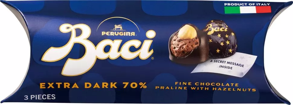 BACI Extra Dark Chocolate BOX 3 шт. в упаковке Итальянский (индивидуальный подарок)