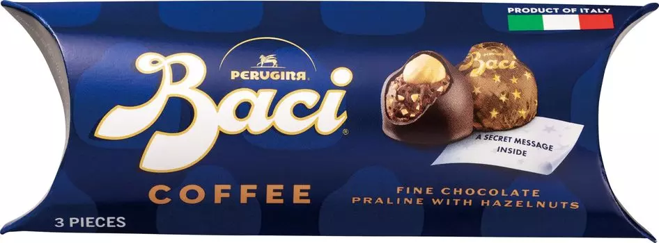 BACI кофейный шоколад BOX 3 шт. упакованный Итальянский (индивидуальный подарок)