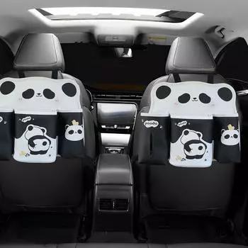 Back Of Seat Car Organizer Panda Pattern PU Leather Car Rear Seat Back Organizer Back Of Seat Car Organizer Back Seat Organizers CHINA